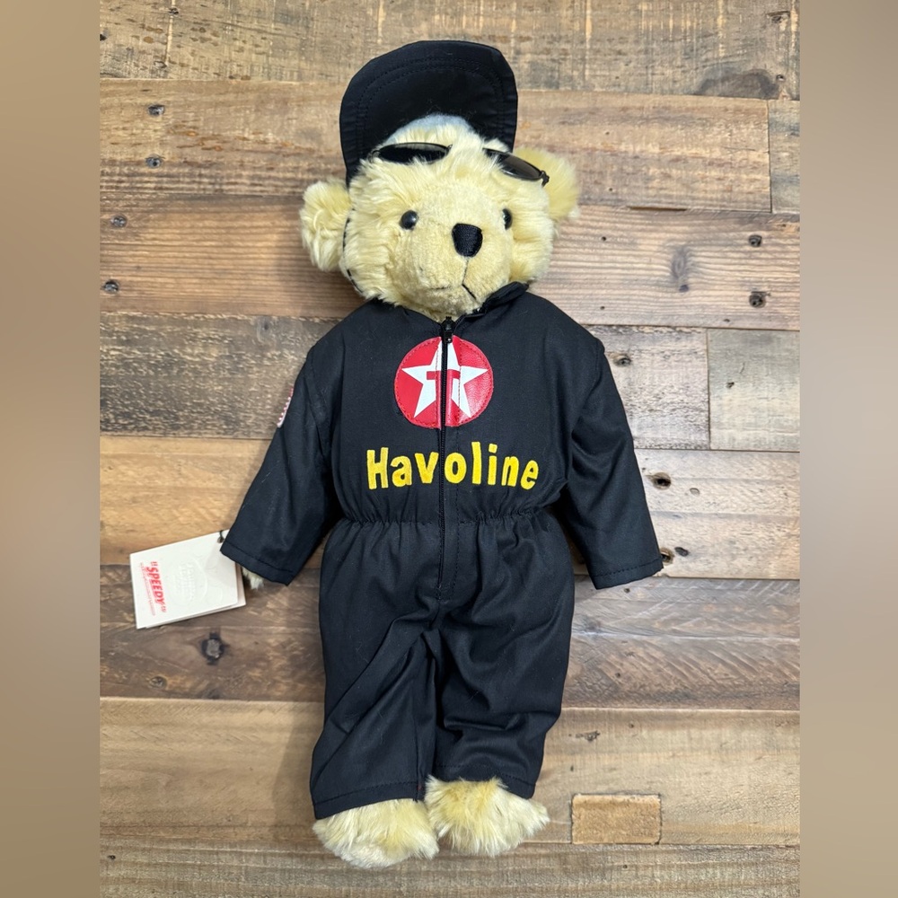 NWT Texaco/Havoline Speedy Teddy Bear in Racing Suit
